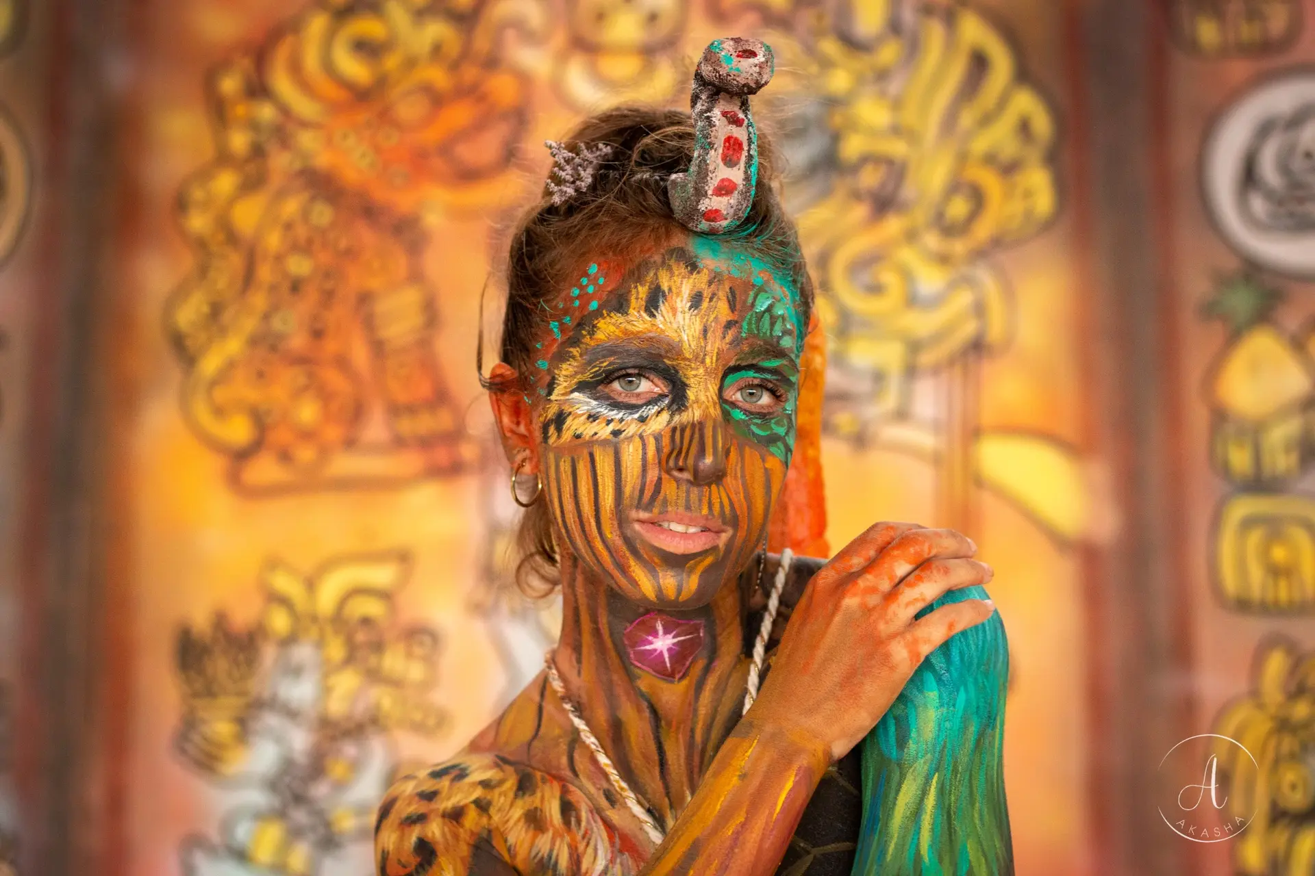 Live body art performance at the festival