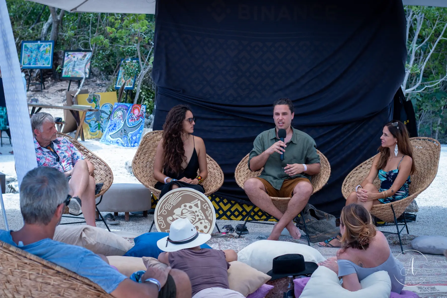Festival attendees in a founder conversation during a previous edition